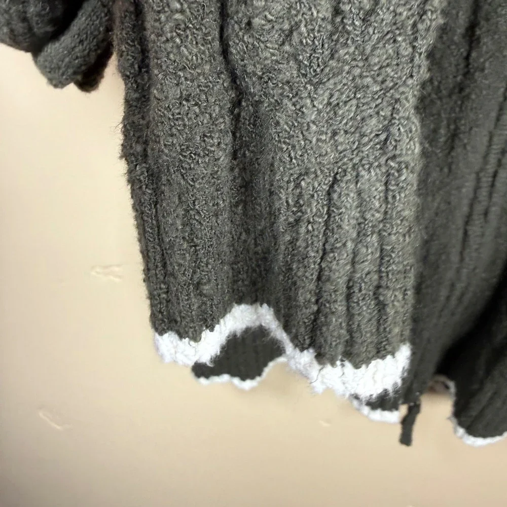 NWT Madewell Cable-Knit Zip Cardigan Womens Small Olive Green Classic Preppy